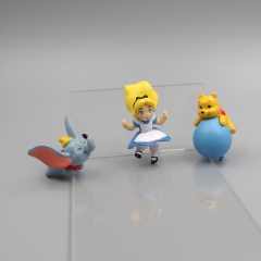 3 Styles 2.3CM Disney Winnie the Pooh Alice Dumbo Cartoon Toy Anime Action PVC Figure