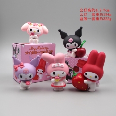 5PCS/SET My Melody Kuromi Cartoon Toy Anime Action PVC Figure