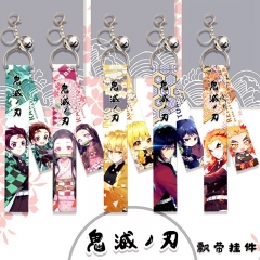 22 Styles Demon Slayer: Kimetsu no Yaiba Cartoon Cosplay Decoration Anime Bell Ribbon Keychain