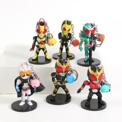 6PCS/SET 11CM Masked/Kamen Rider Anime Action PVC Figure Keychain