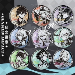10 Styles 58mm Genshin Impact Game Alloy Pin Anime Brooch