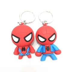 2 Styles Spider Man Cartoon PVC Anime Keychain