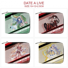 6 Styles Date A Live Cartoon Pattern PU Coin Purse Anime Short Zipper Wallet