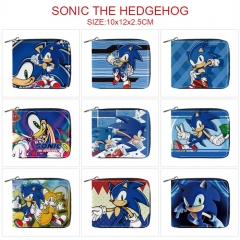 22 Styles Sonic the Hedgehog Cartoon Pattern PU Coin Purse Anime Short Zipper Wallet