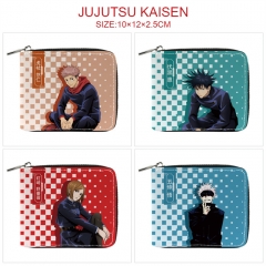 4 Styles Jujutsu Kaisen Cartoon Pattern PU Coin Purse Anime Short Zipper Wallet