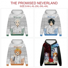 4 Styles The Promised Neverland Cartoon Anime Hooded Hoodie