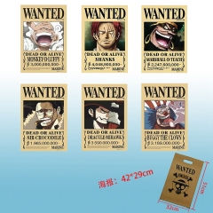 6PCS/SET One Piece Wanted Poster Anime Poster Set