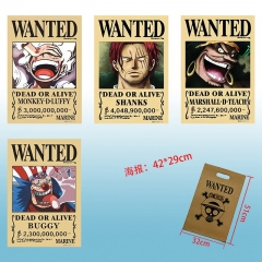 4PCS/SET One Piece Wanted Poster Anime Poster Set