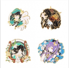 7 Styles Genshin Impact Wendy Cory Paramount Keiqing Alloy Badge Anime Brooch