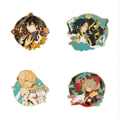 8 Styles Genshin Impact Wendy Cory Paramount Keiqing Alloy Badge Anime Brooch