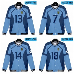 10 Styles Blue Lock Cosplay 3D Digital Print Anime Baseball Uniform