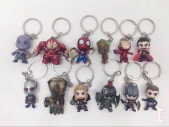 12 Styles Marvel The Avengers Anime Figure Keychain