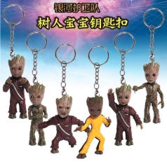 6 Styles Guardians of the Galaxy Cute Groot Keyring Anime Plastic Figure Keychain