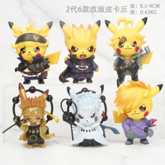 6PCS/SET 9CM Pokemon Pikachu 2 Generation Anime PVC Figure