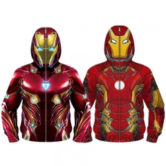 2 Styles Iron Man For Kids Zipper Movie Anime Hooded Hoodie