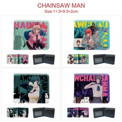 6 Styles Chainsaw Man Cartoon Pattern PU Coin Purse Anime Short Zipper Wallet