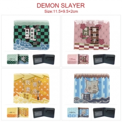 8 Styles Demon Slayer: Kimetsu no Yaiba Cartoon Pattern PU Coin Purse Anime Short Zipper Wallet