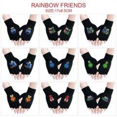 11 Styles Rainbow friends Warm Comfortable Anime Half Finger Gloves