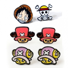3 Styles One Piece Cartoon Character Cute Decorative Anime Alloy Earring Ear Clip
