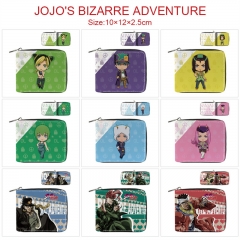 9 Styles JoJo's Bizarre Adventure Cartoon Pattern PU Coin Purse Anime Short Zipper Wallet