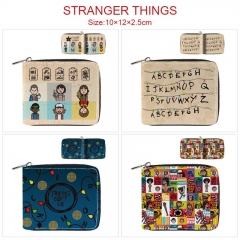 7 Styles Stranger Things Cartoon Pattern PU Coin Purse Anime Short Zipper Wallet