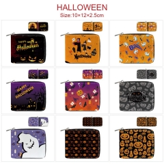 9 Styles Halloween Cartoon Pattern PU Coin Purse Anime Short Zipper Wallet