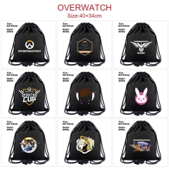 12 Styles Overwatch Anime Canvas Drawstring Bag