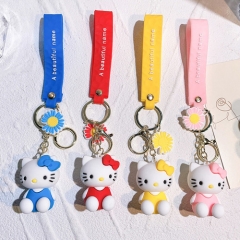 4 Styles Hello Kitty Cartoon Keychain Anime Figure Keychain