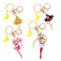 4 Styles Pretty Soldier Sailor Moon Cartoon Anime Keychain