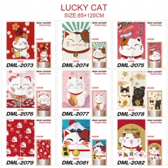 11 Styles 85*120CM Fortune Lucky Cat Cartoon Color Printing Anime Door Curtain