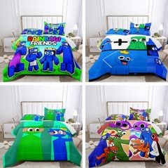 21 Styles 12 Sizes Rainbow Friends Cartoon Pattern Quilt+Pillowcase (Set)