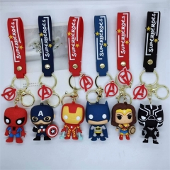 7 Styles Marvel Spider Man Iron Man Anime Figure Keychain