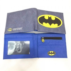 Batman Cartoon Pattern PU Coin Purse Anime Short Wallet