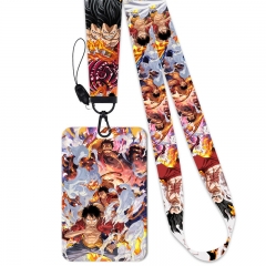 4 Styles One Piece Card Holder Bag Anime Phone Strap Lanyard