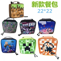 7 Styles Minecraft Game Oxford Material For Picnic Anime Bento Bag
