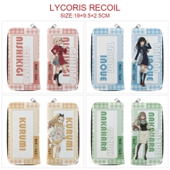 7 Styles Lycoris Recoil Cosplay Cartoon Anime PU Leather Fold Long Wallet and Purse