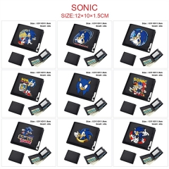 9 Styles Sonic the Hedgehog Cartoon Pattern PU Coin Purse Anime Short Zipper Wallet
