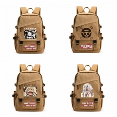 4 Styles One Piece Cartoon Canvas School Bag for Student Anime Backpack