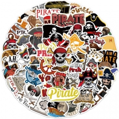 50PCS/SET Pirate Cartoon Pattern Decorative Collectible Waterproof Anime Stickers Set