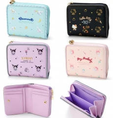 4 Styles Kuromi Cinnamoroll My Melody Hello Kitty Ladies Simple Cute Girl Short Wallet