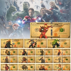 16 Styles Marvel Super Hero Superhero Anime Paper Crafts Souvenir Coin Banknotes