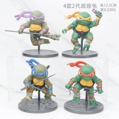4PCS/SET 12.5CM Teenage Mutant Ninja Turtles 2 Generation Cartoon PVC Anime Figure (Opp Bag)