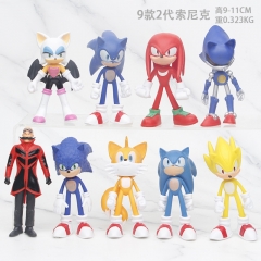 9PCS/SET 10CM Sonic the Hedgehog 2 Generation PVC Anime Figure (Opp Bag)
