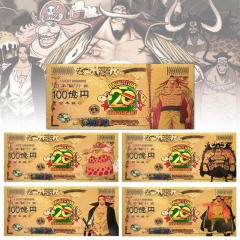 5 Styles One Piece Anime Paper Crafts Souvenir Coin Banknotes