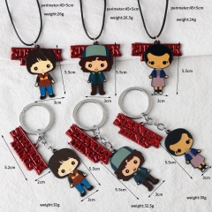 6 Styles Stranger Things Cosplay Cartoon Anime Alloy Keychain Necklace