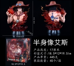 17CM One Piece Ace Half Body Anime PVC Figure Toy