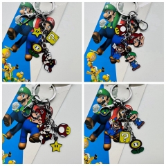 4 Styles Super Mario Bro Cartoon Anime Alloy Keychain