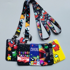 10 Styles 10PCS/SET Among US Anime Phone Strap Lanyard Card Holder Bag