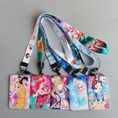17 Styles 10PCS/SET Disney Frozen Snow White Anime Phone Strap Lanyard Card Holder Bag