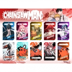 10PCS/SET Chainsaw Man Cartoon Anime Card Stickers